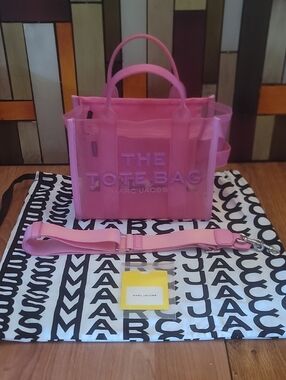 Marc Jacobs Pink Transparent The Tote Bag with Matching Strap
